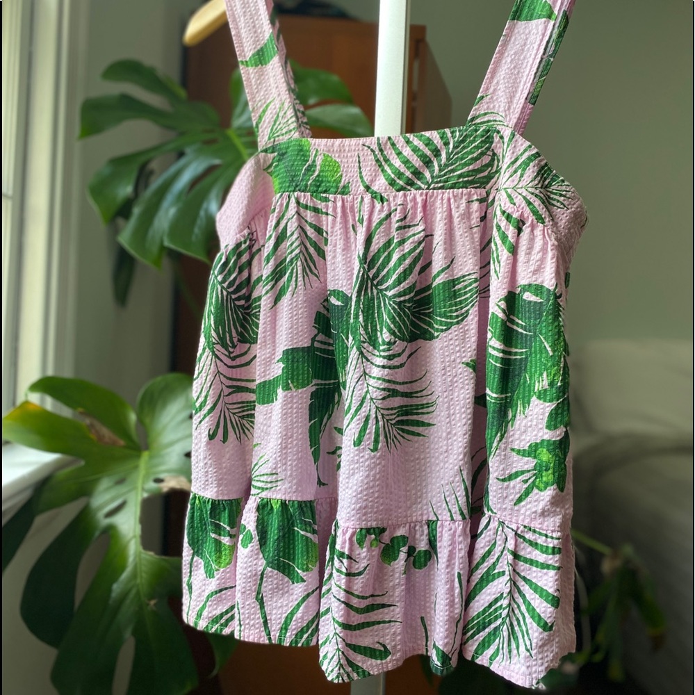 Square neck seersucker camisole Seersucker